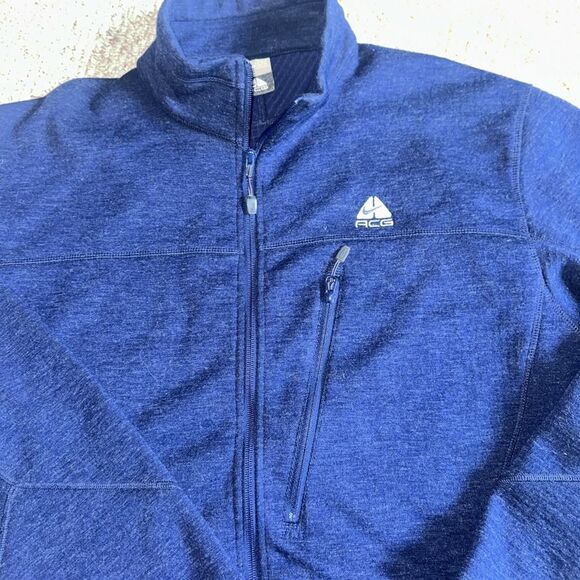 Nike ACG Men's Full-Zip Navy Blie Jacket/sweatshirt Zip Pockets Size XL - Picture 2 of 8